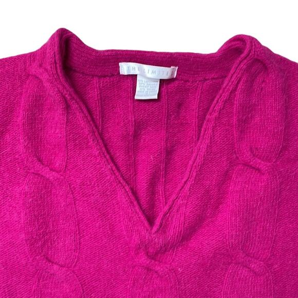 The Limited Lambswool Angora Barbiecore
Pink Fuchsia Cable Knit Sweater M - Picture 2 of 6
